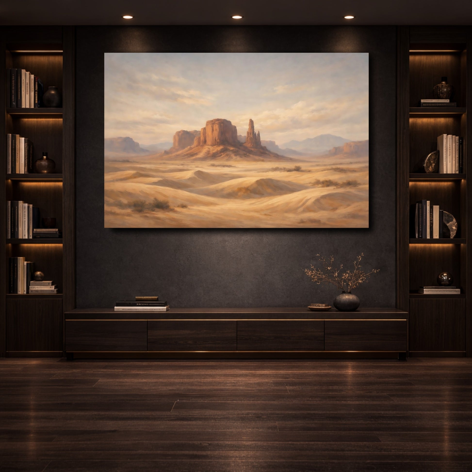 Mockup 3. Nature Desert Landscape Warm Desert Landscape shown as stretched canvas wall art