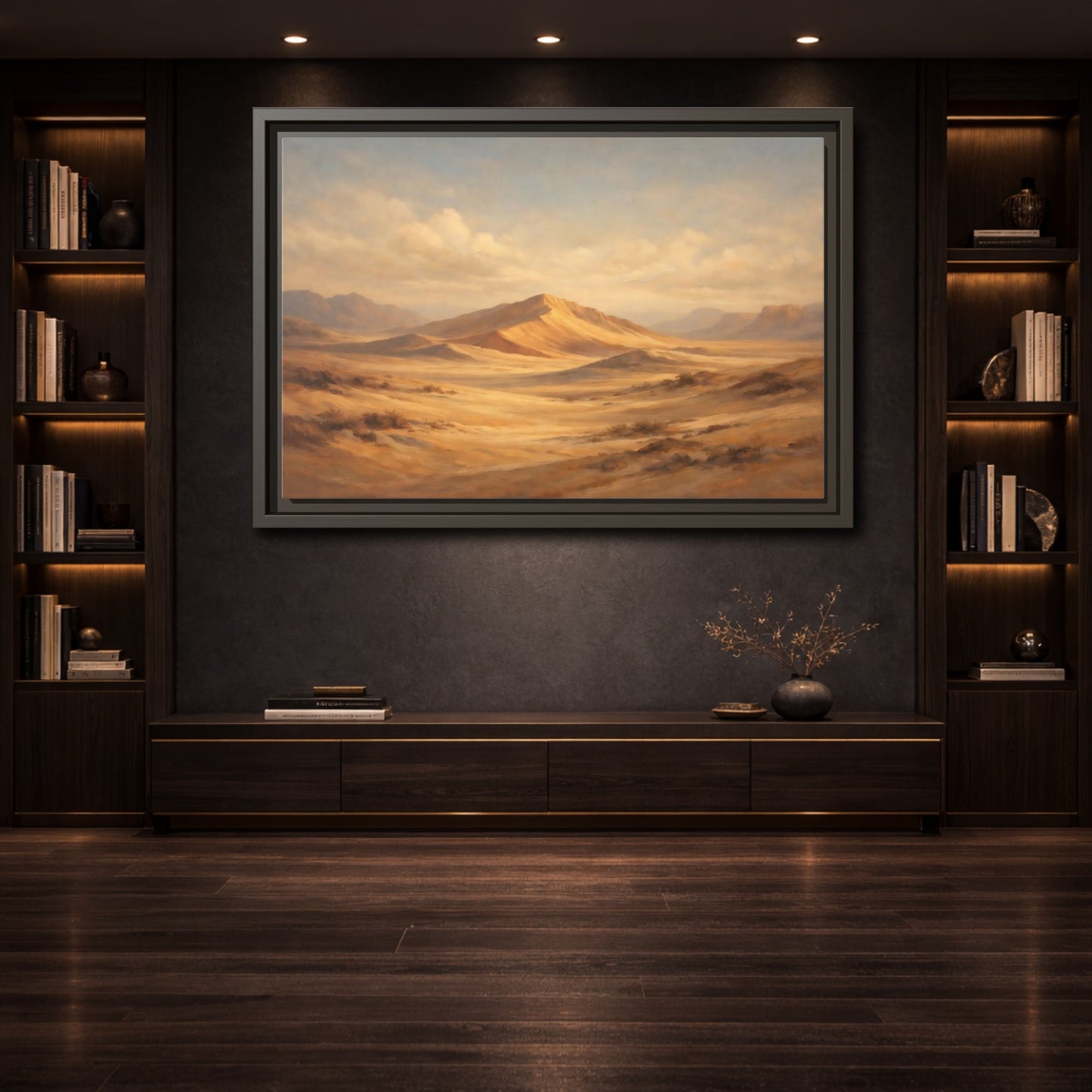 Mockup 3. Nature Desert Landscape Warm Desert Landscape shown as stretched canvas wall art