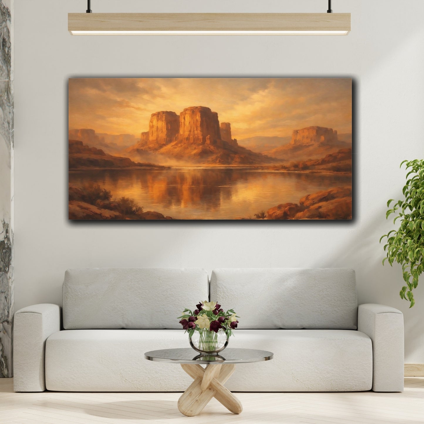 Mockup 3. Nature Desert Landscape Warm Desert Landscape shown as stretched canvas wall art