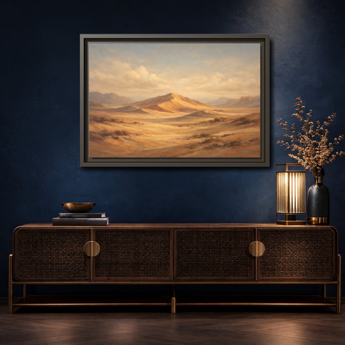 Mockup 4. Nature Desert Landscape Warm Desert Landscape shown as stretched canvas wall art