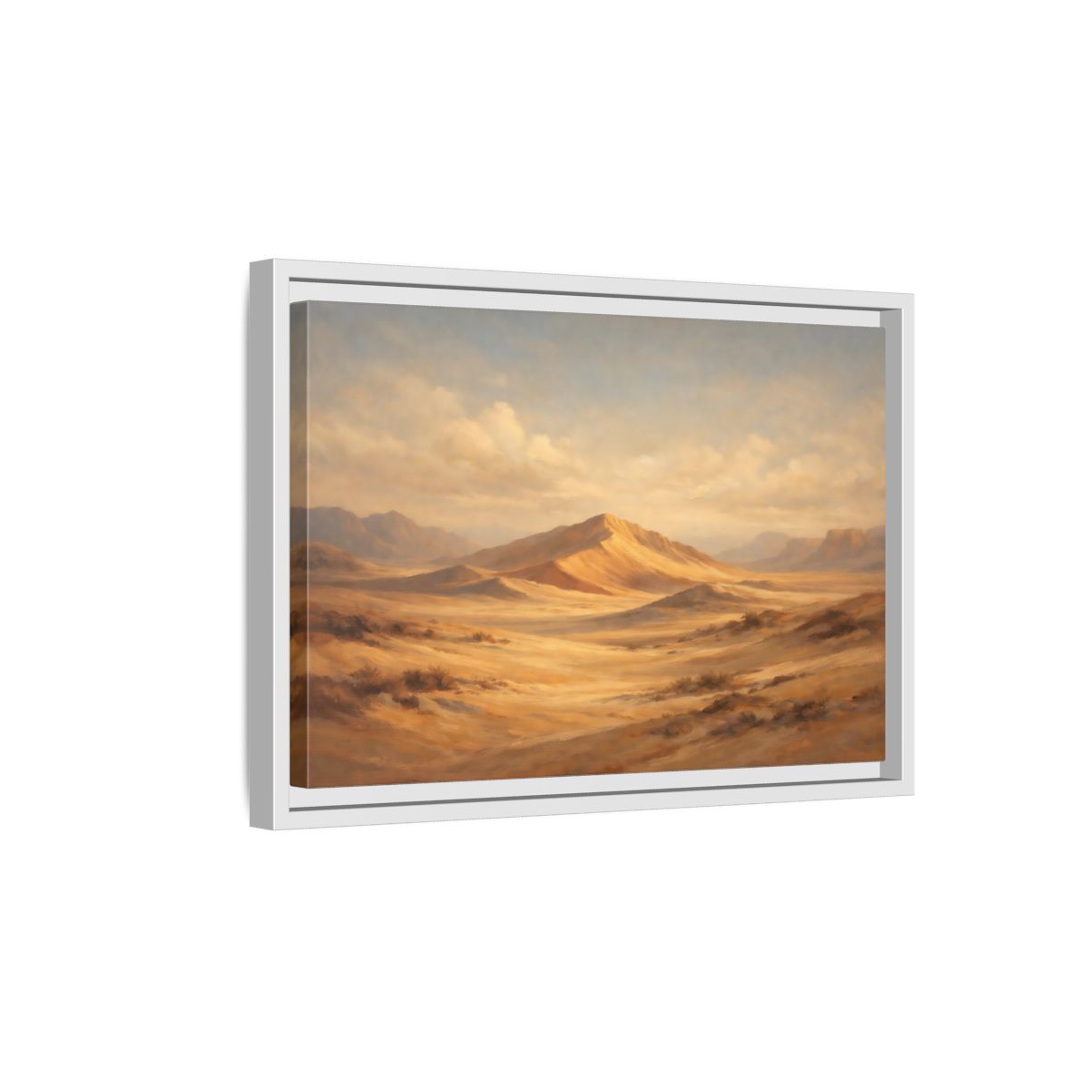 Side Mockup 4. Nature Desert Landscape Warm Desert Landscape shown as stretched canvas wall art