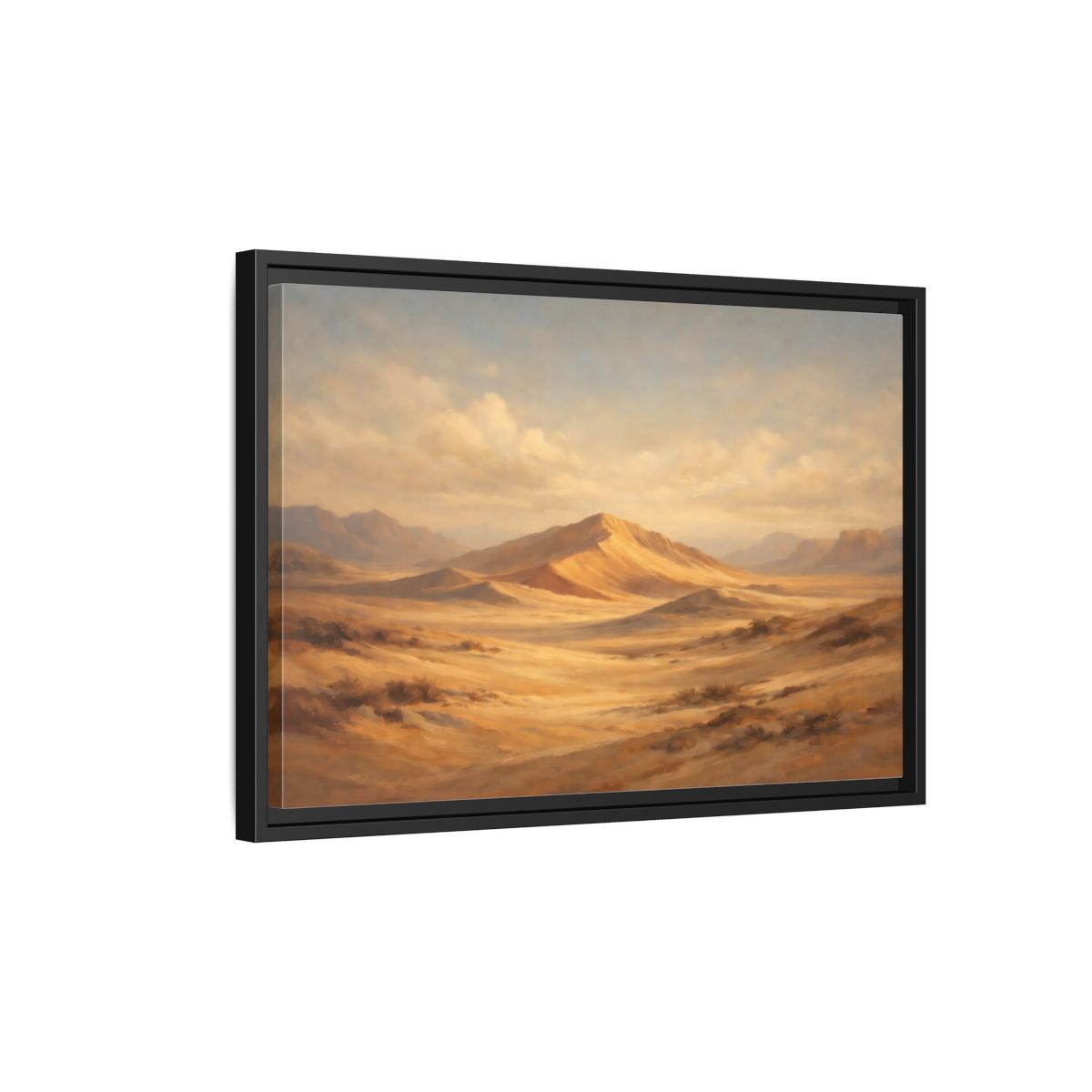 Side Mockup 3. Nature Desert Landscape Warm Desert Landscape shown as stretched canvas wall art