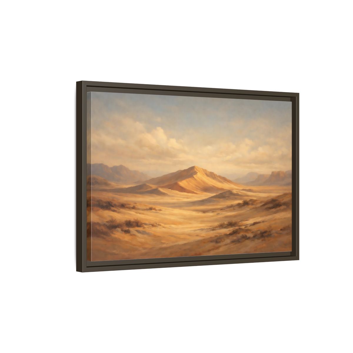 Side Mockup 2. Nature Desert Landscape Warm Desert Landscape shown as stretched canvas wall art