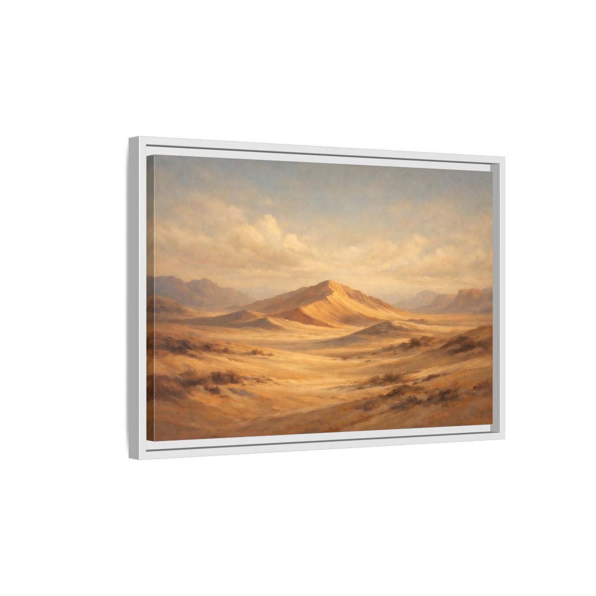 Side Mockup 1. Nature Desert Landscape Warm Desert Landscape shown as stretched canvas wall art