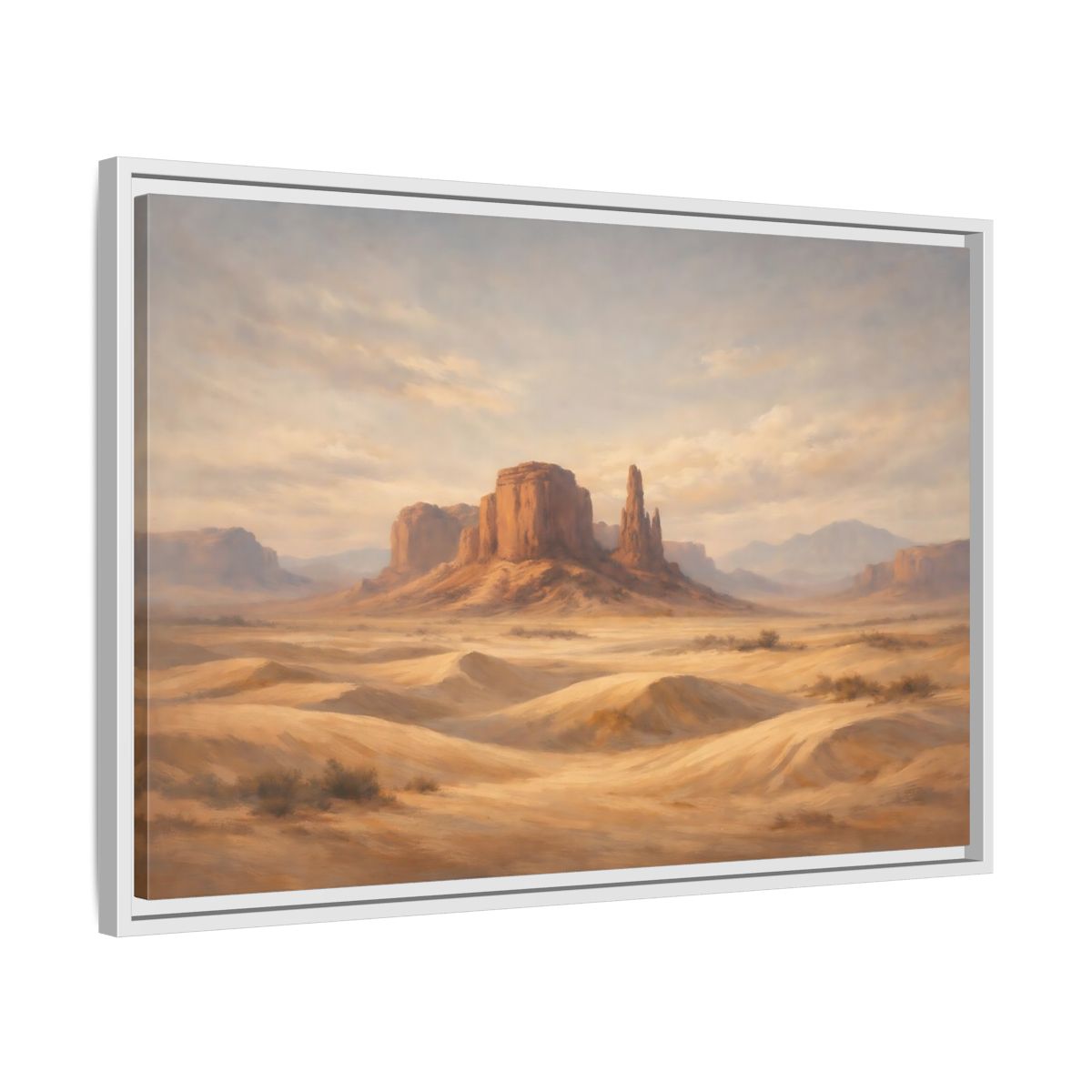 Side Mockup 10. Nature Desert Landscape Desert Landscape Warm Tones shown as stretched canvas wall art