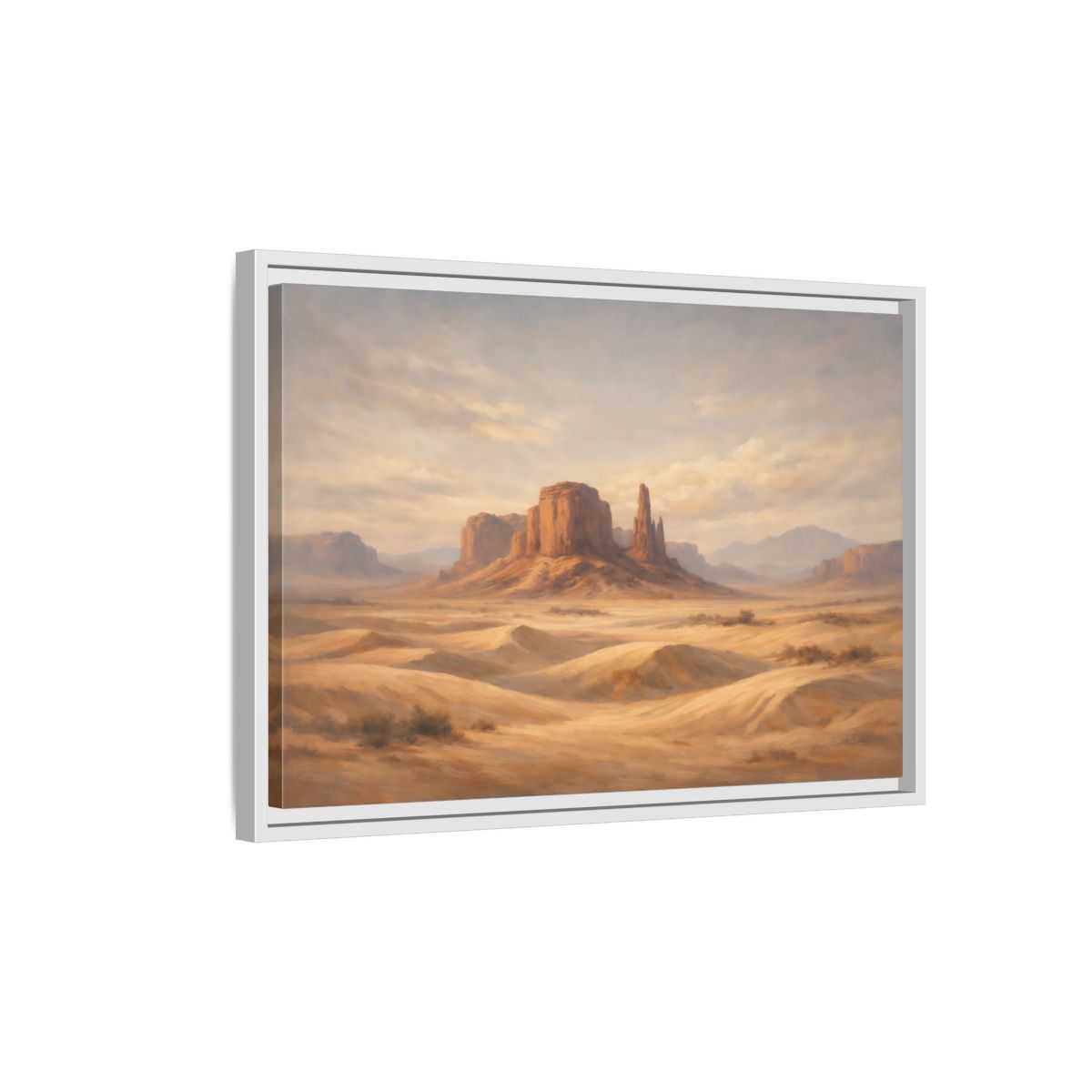 Side Mockup 1. Nature Desert Landscape Desert Landscape Warm Tones shown as stretched canvas wall art