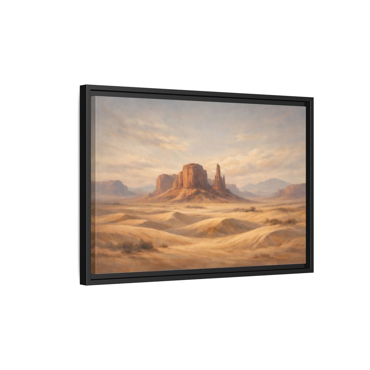 Side Mockup 3. Nature Desert Landscape Desert Landscape Warm Tones shown as stretched canvas wall art