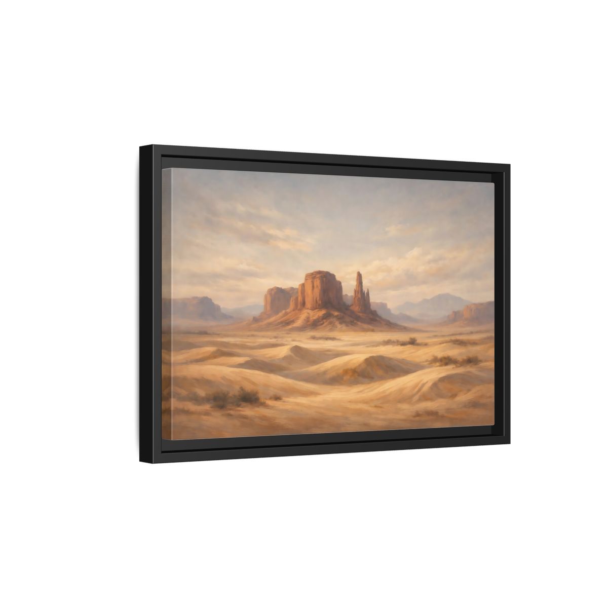 Side Mockup 6. Nature Desert Landscape Desert Landscape Warm Tones shown as stretched canvas wall art