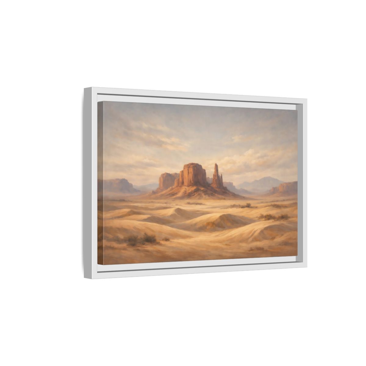 Side Mockup 4. Nature Desert Landscape Desert Landscape Warm Tones shown as stretched canvas wall art