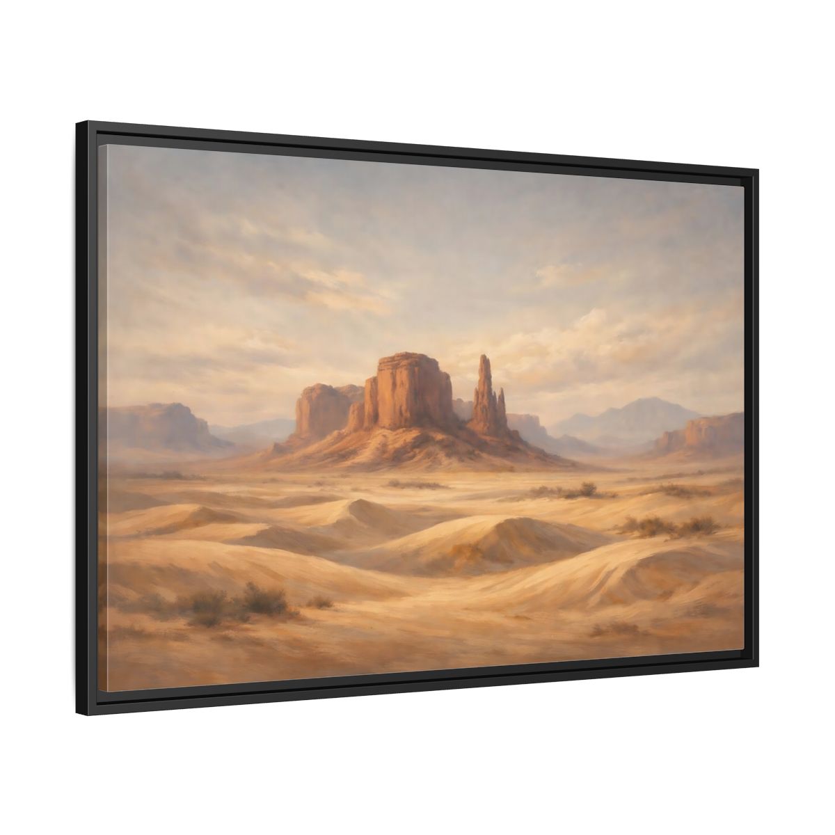 Side Mockup 13. Nature Desert Landscape Desert Landscape Warm Tones shown as stretched canvas wall art