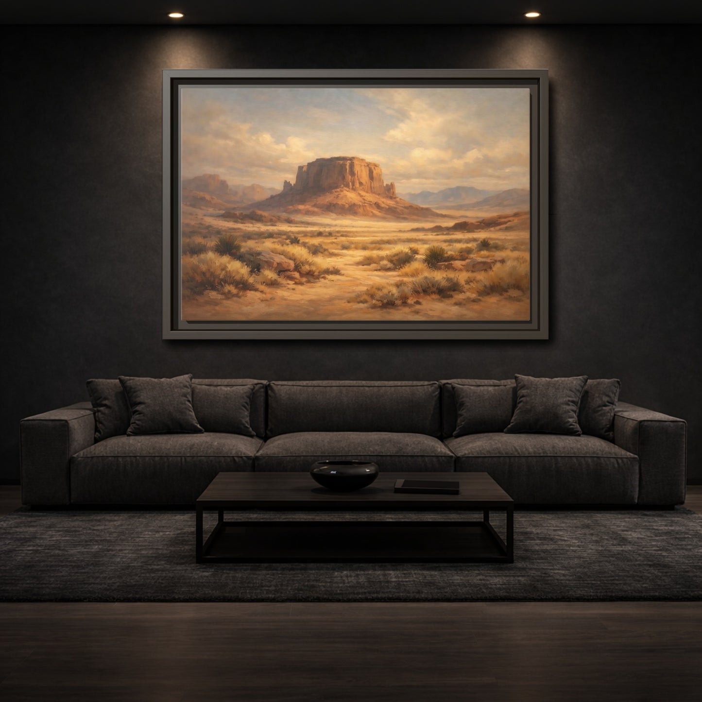 Mockup 2. Nature Desert Mesa Desert Landscape shown as stretched canvas wall art