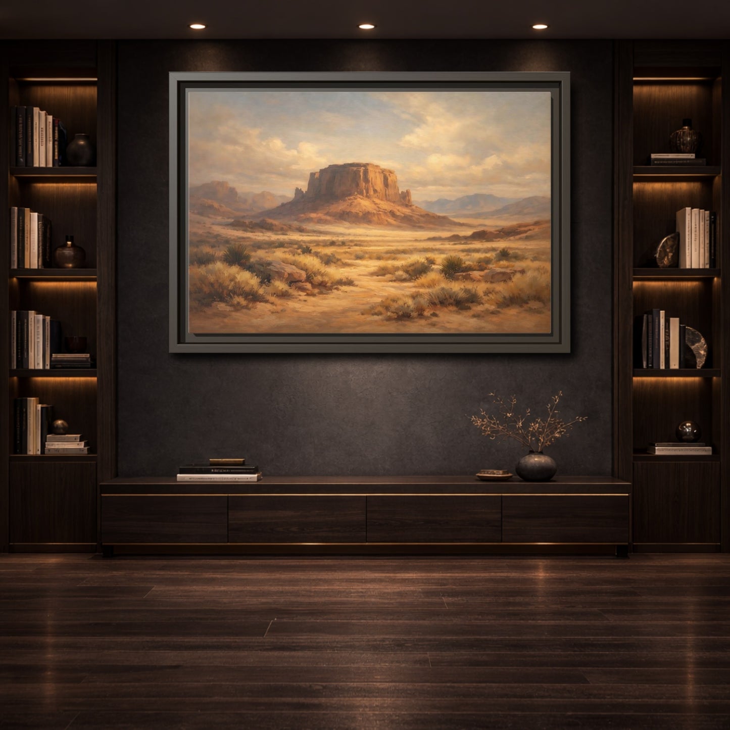 Mockup 3. Nature Desert Mesa Desert Landscape shown as stretched canvas wall art