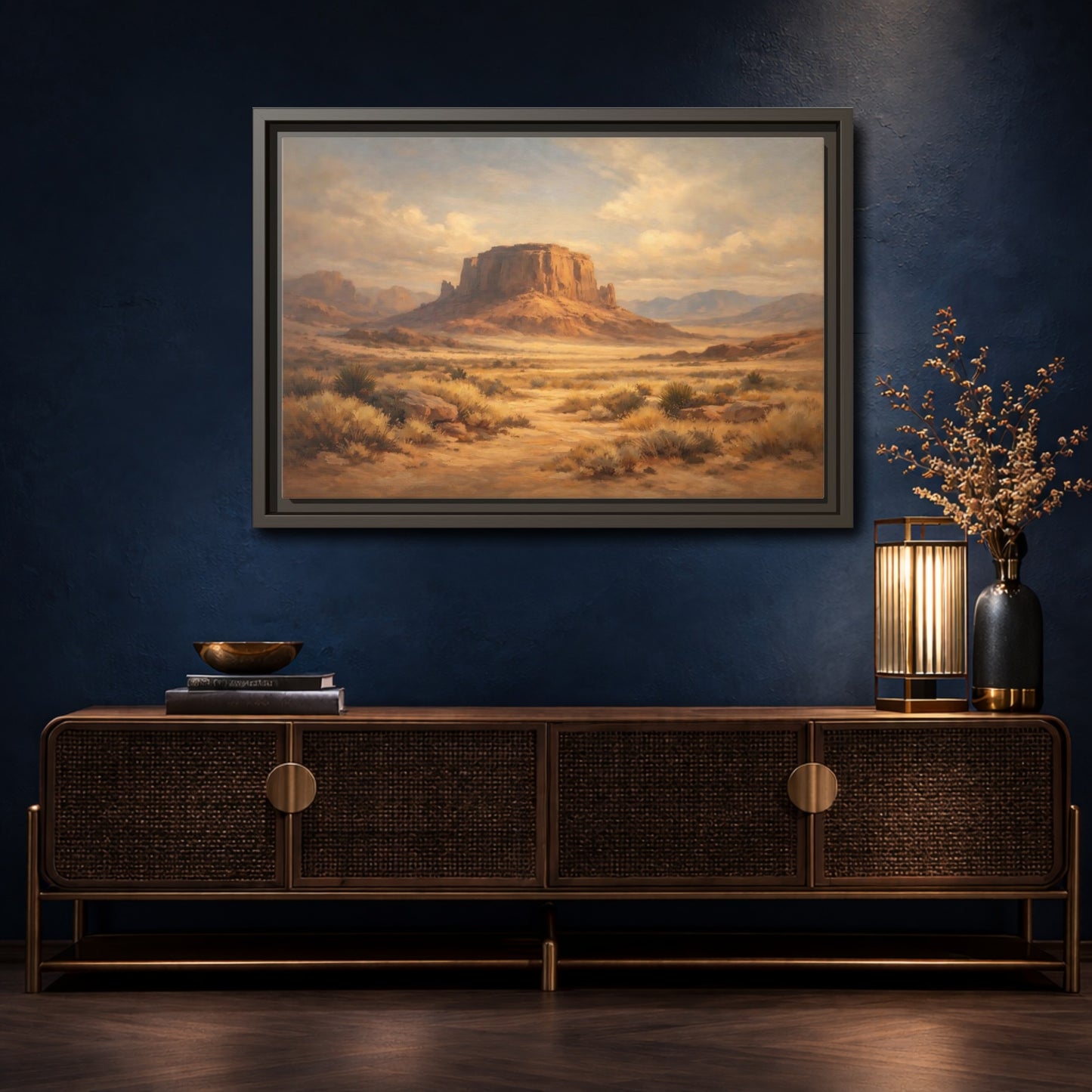 Mockup 4. Nature Desert Mesa Desert Landscape shown as stretched canvas wall art