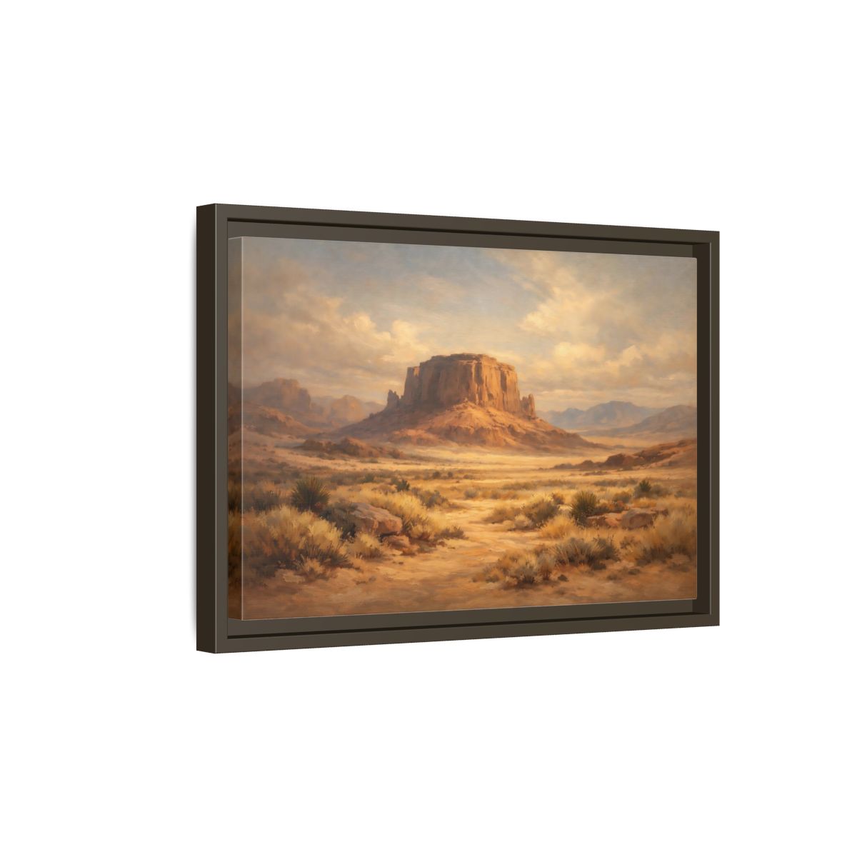 Side Mockup 5. Nature Desert Mesa Desert Landscape shown as stretched canvas wall art