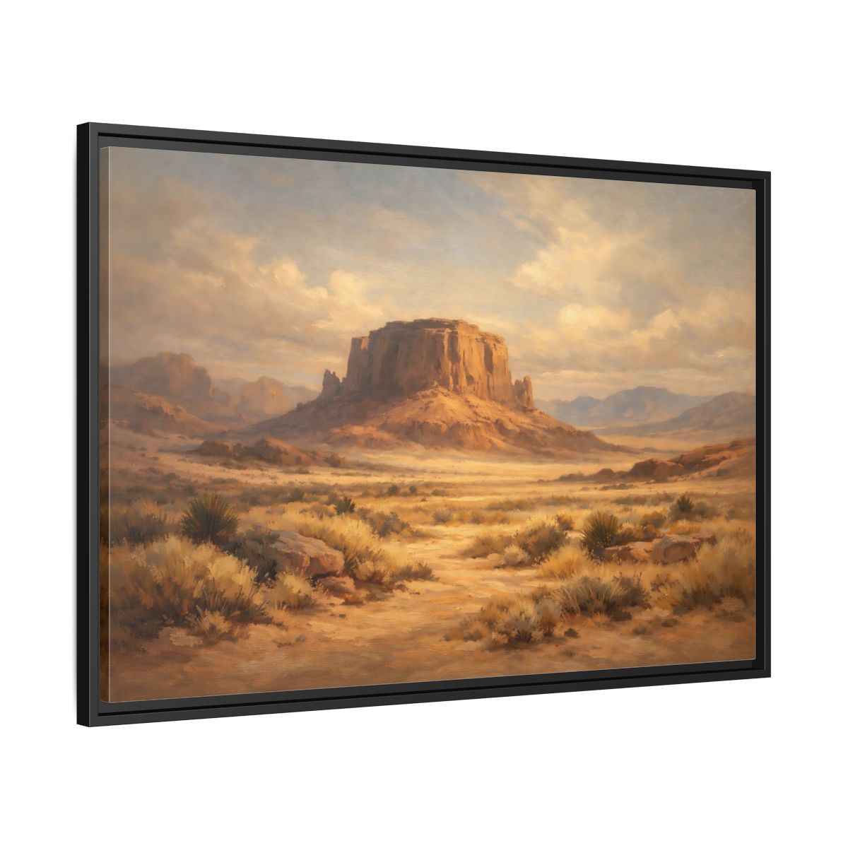 Side Mockup 13. Nature Desert Mesa Desert Landscape shown as stretched canvas wall art