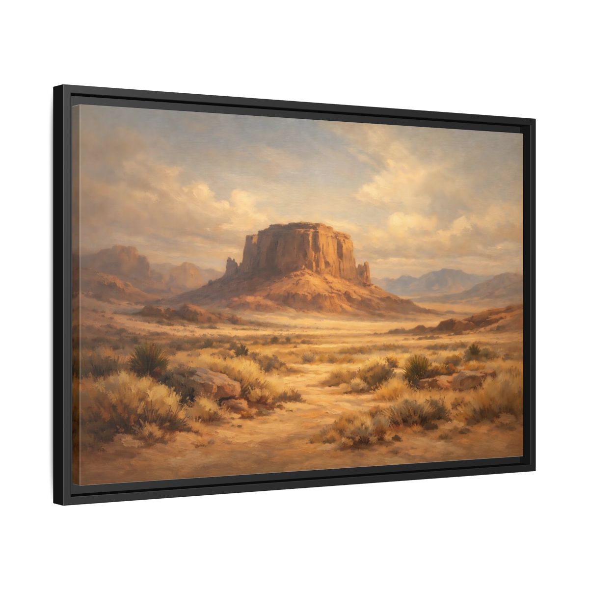 Side Mockup 14. Nature Desert Mesa Desert Landscape shown as stretched canvas wall art