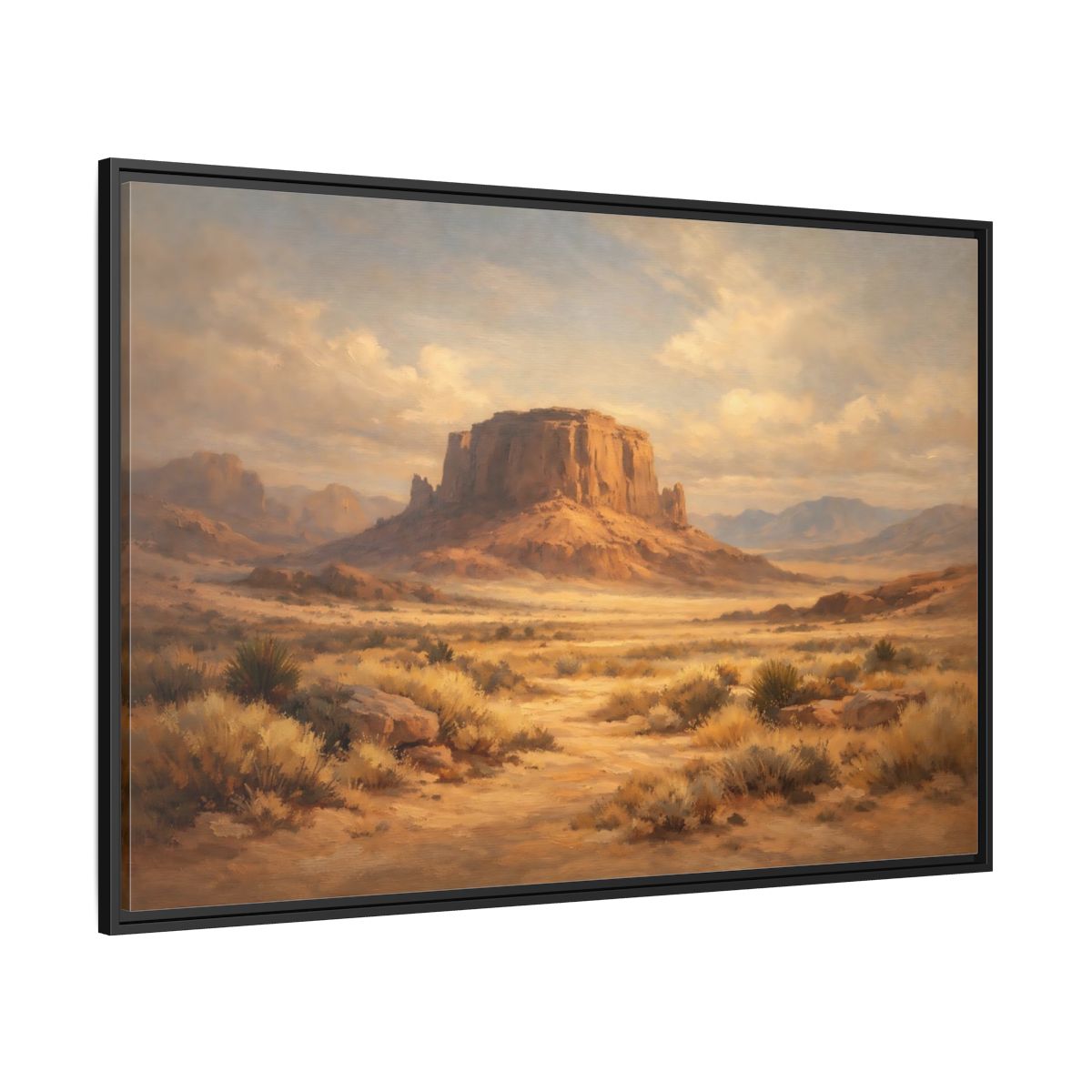 Side Mockup 12. Nature Desert Mesa Desert Landscape shown as stretched canvas wall art