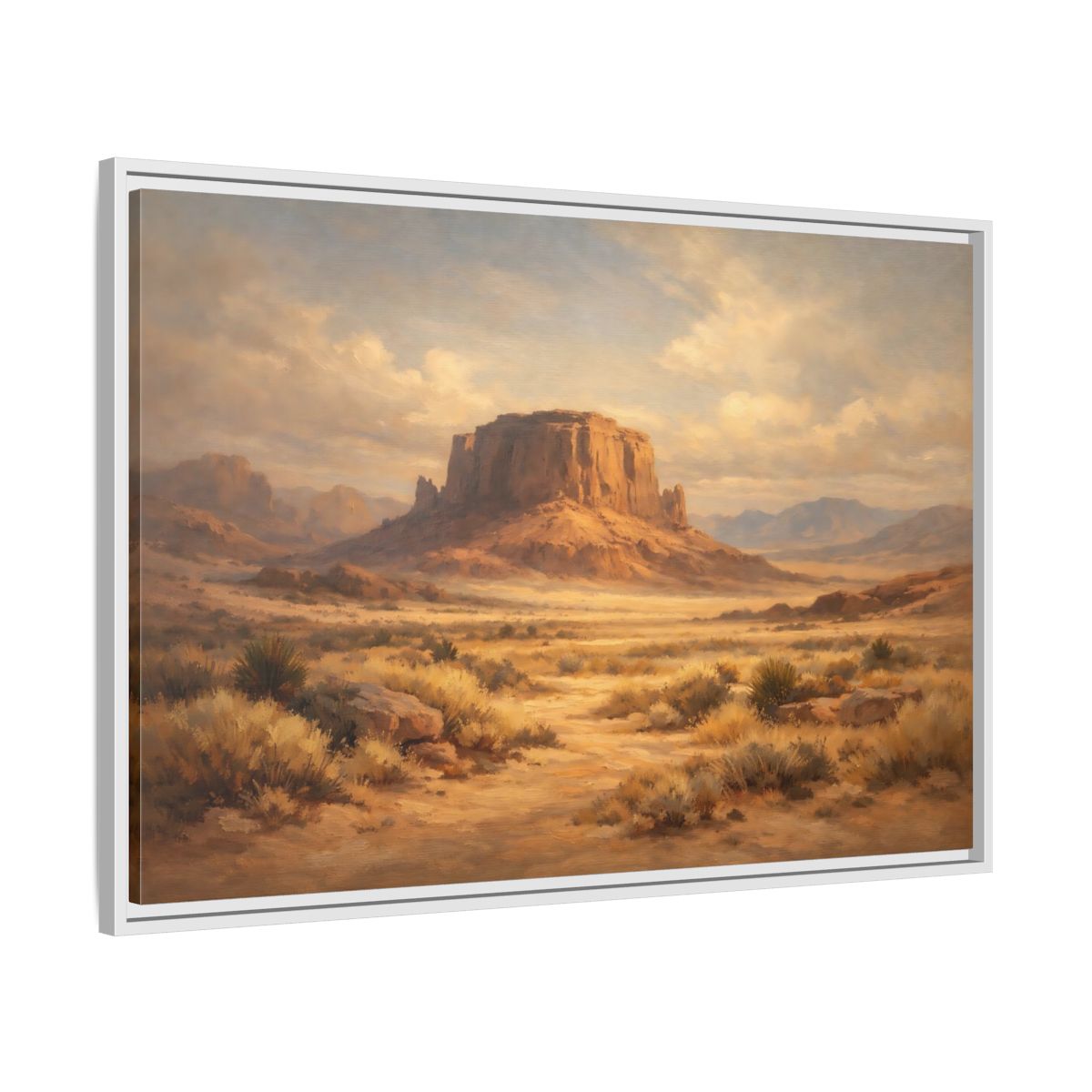 Side Mockup 8. Nature Desert Mesa Desert Landscape shown as stretched canvas wall art