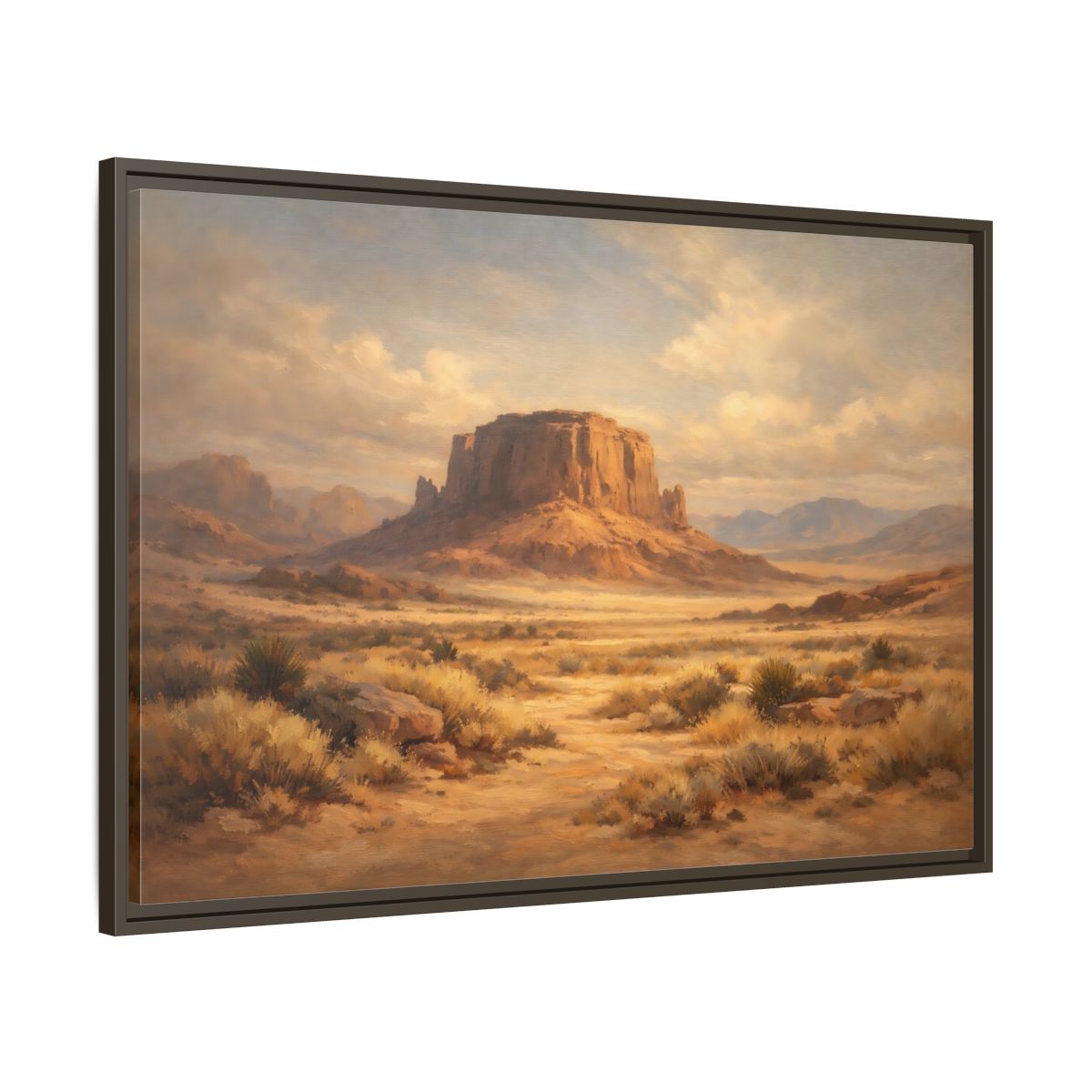 Side Mockup 9. Nature Desert Mesa Desert Landscape shown as stretched canvas wall art