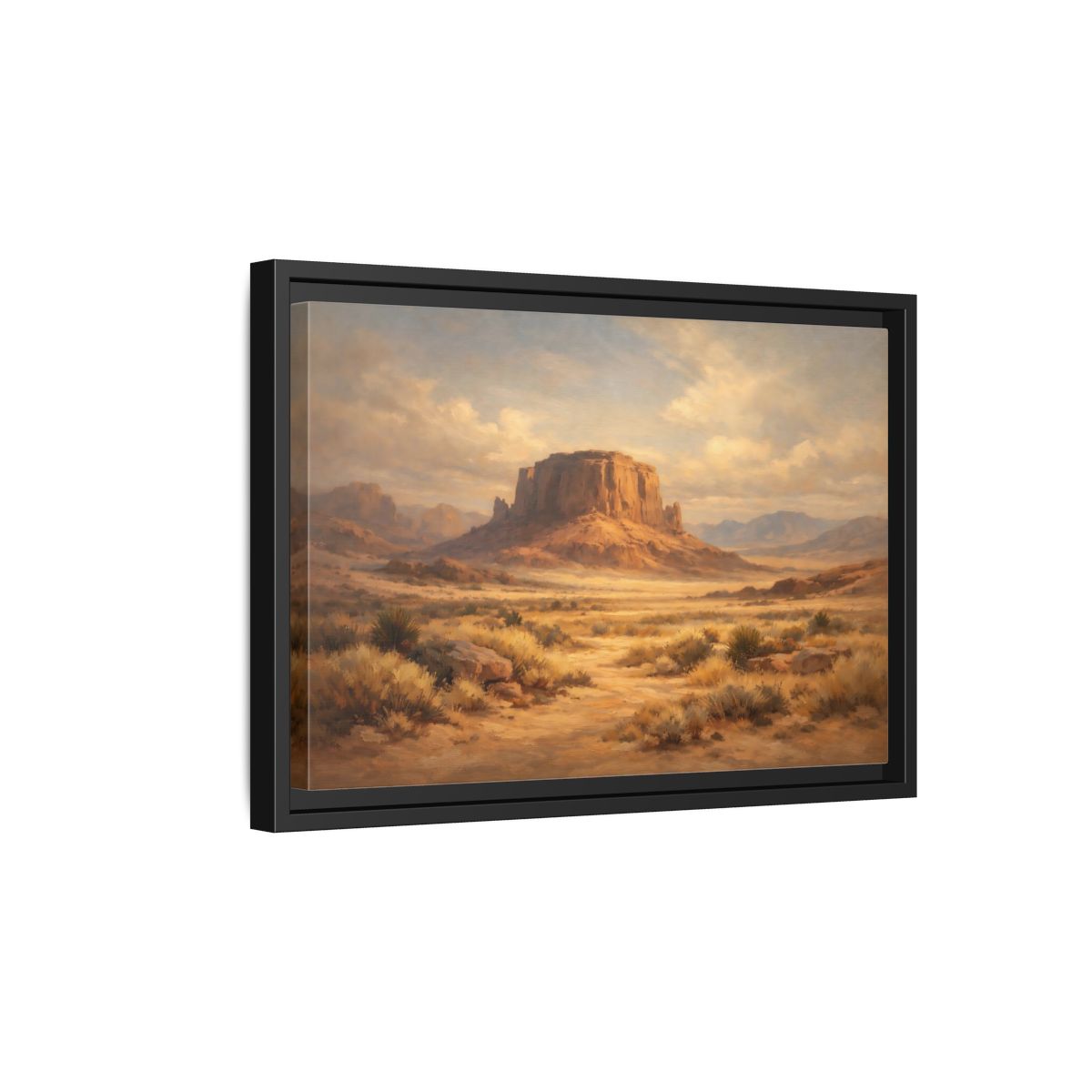 Side Mockup 6. Nature Desert Mesa Desert Landscape shown as stretched canvas wall art