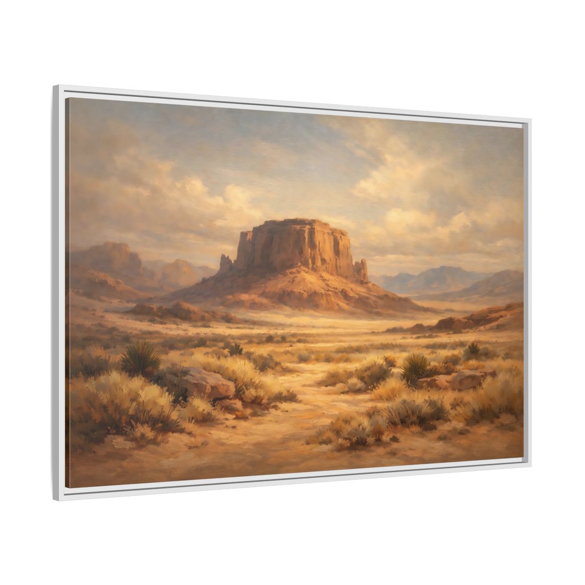 Side Mockup 7. Nature Desert Mesa Desert Landscape shown as stretched canvas wall art