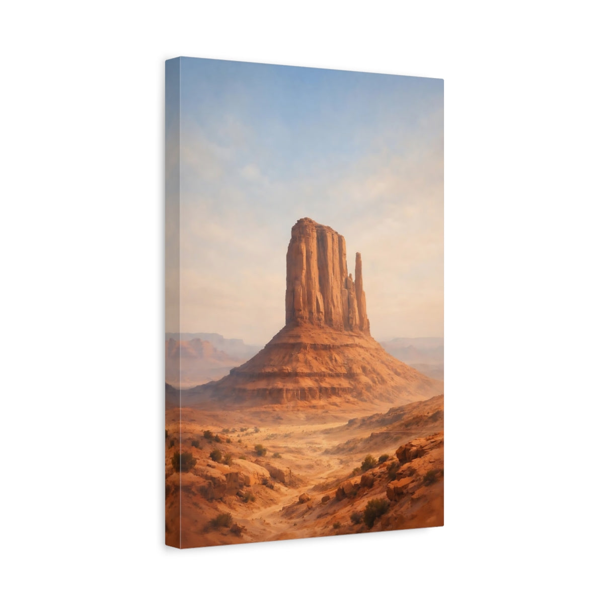 Side Mockup 4. Nature Desert Mesa Orange Desert shown as stretched canvas wall art