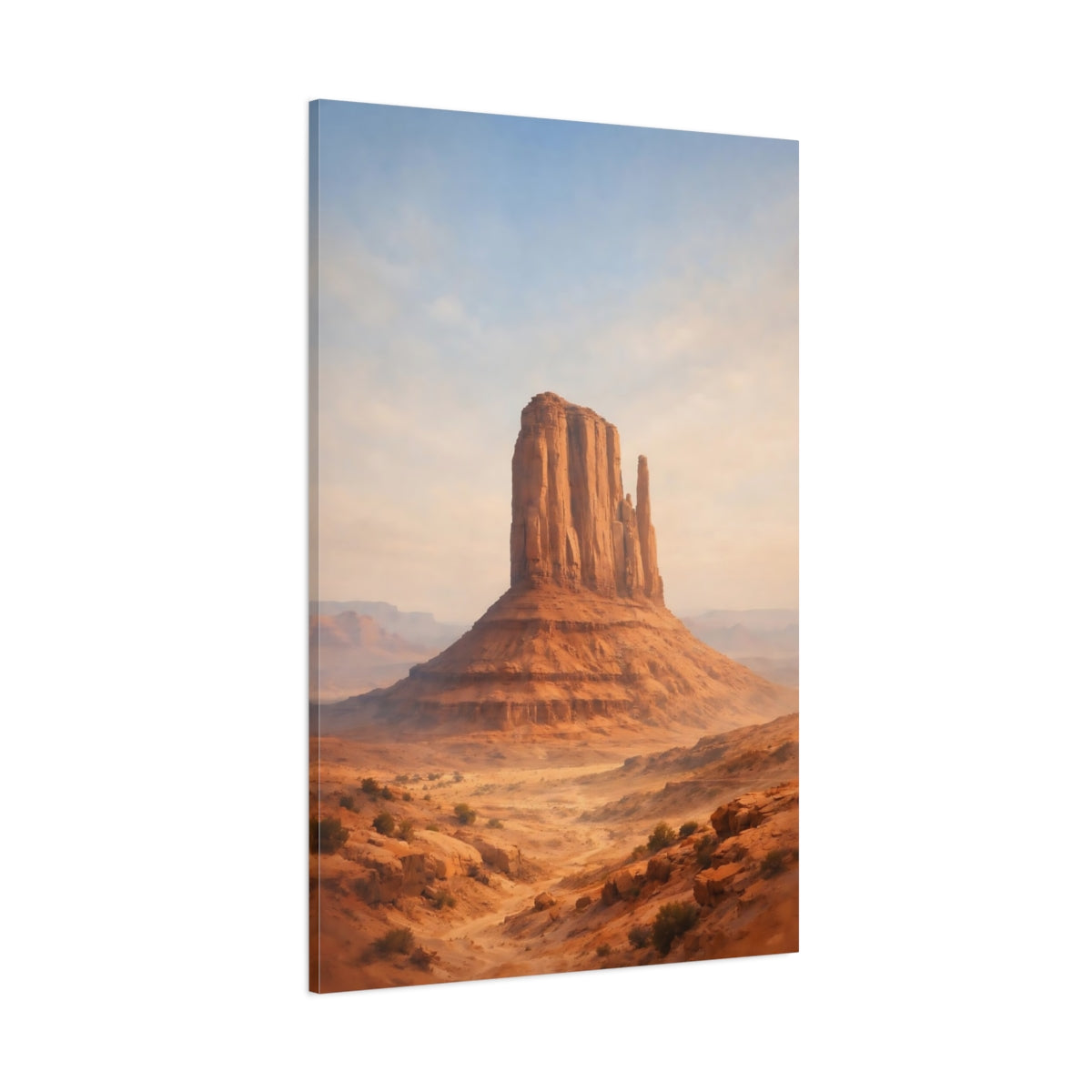Main Mockup. Nature Desert Mesa Orange Desert shown as stretched canvas wall art