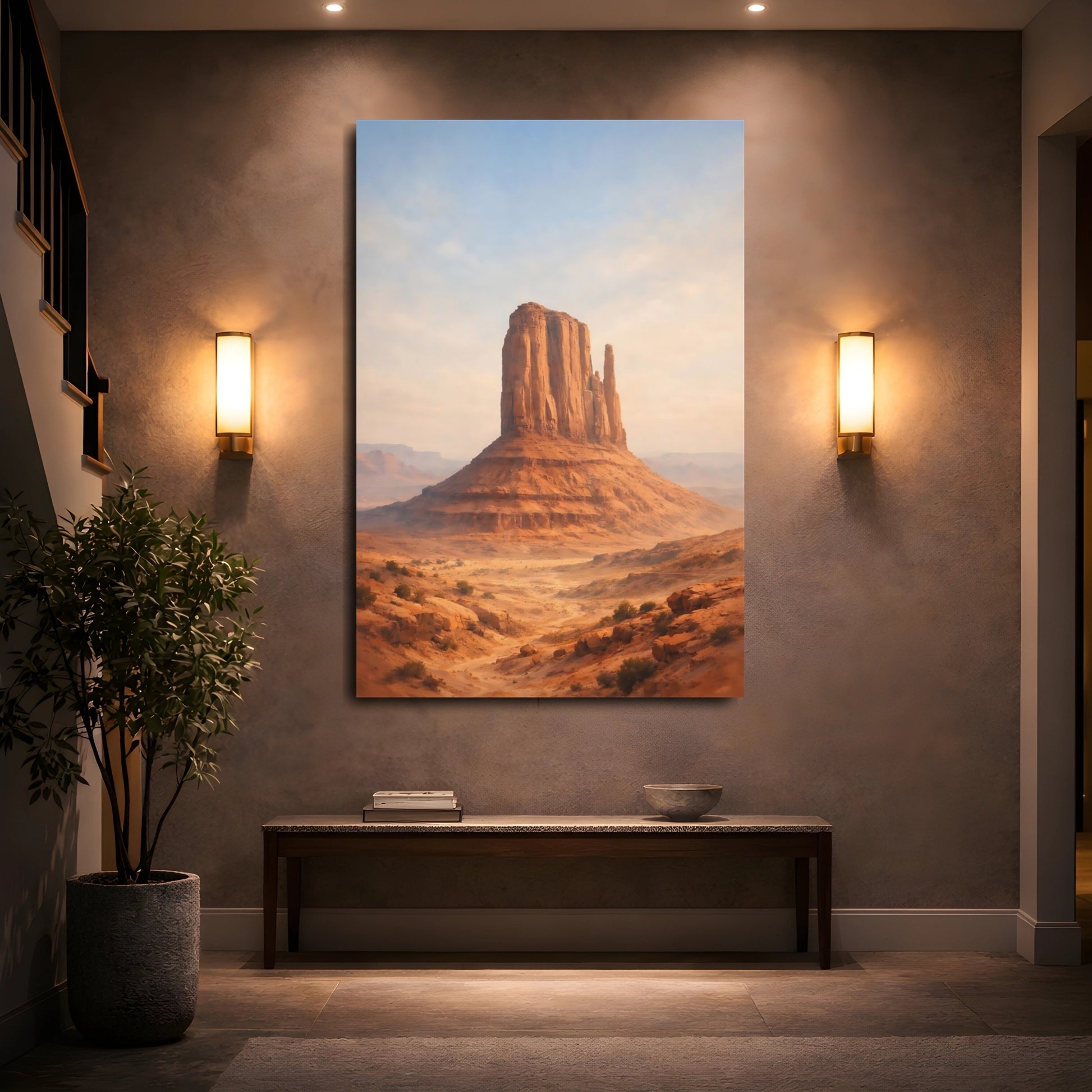 Mockup 4. Nature Desert Mesa Orange Desert shown as stretched canvas wall art
