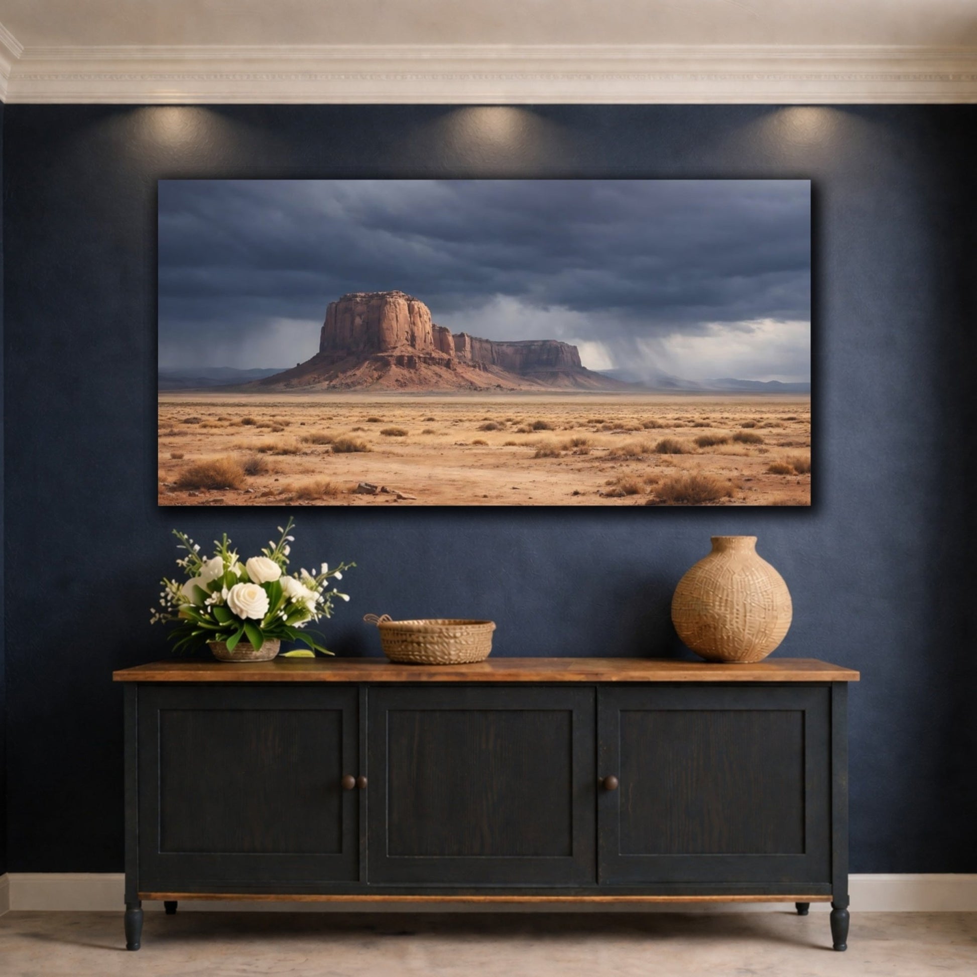 Nature Desert Mesas Brown And Grey - Canvas Wall Art Print - YesArtYes