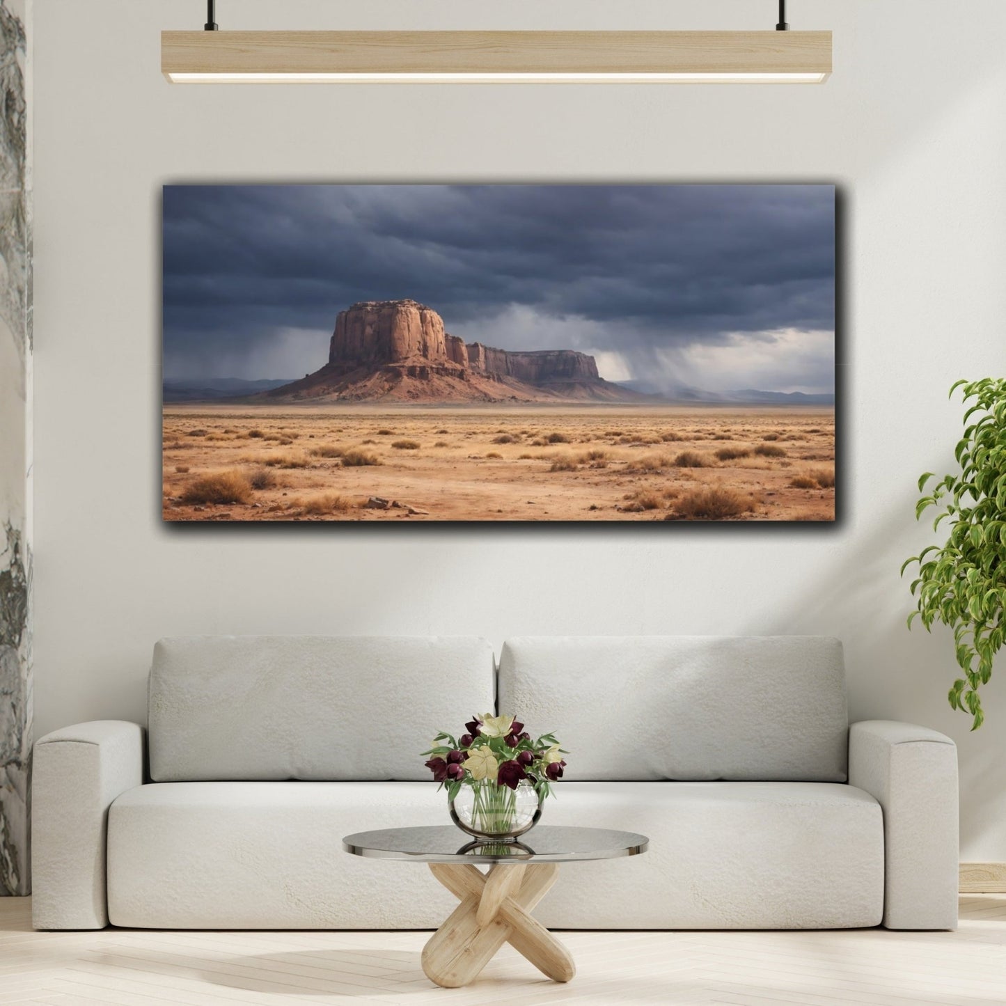 Nature Desert Mesas Brown And Grey - Canvas Wall Art Print - YesArtYes