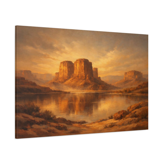 Main Mockup. Nature Desert Mesas Golden Mesa Landscape shown as stretched canvas wall art