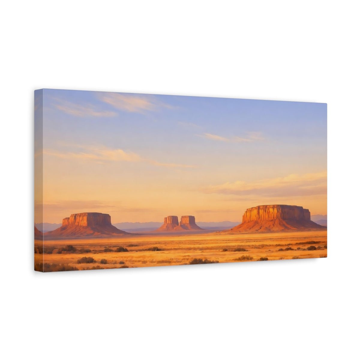 Nature Desert Mesas Orange And Blue - Canvas Wall Art Print - YesArtYes