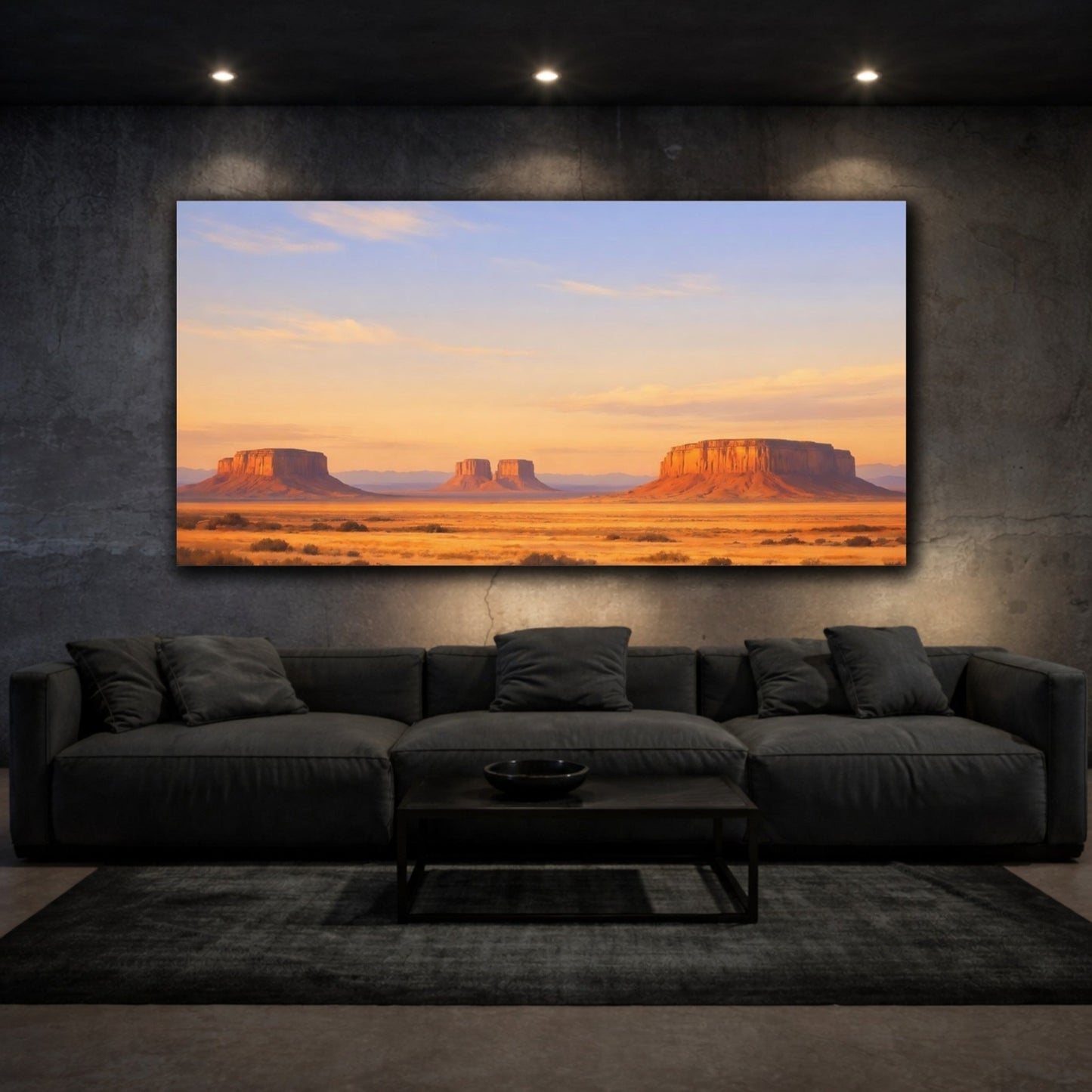 Nature Desert Mesas Orange And Blue - Canvas Wall Art Print - YesArtYes