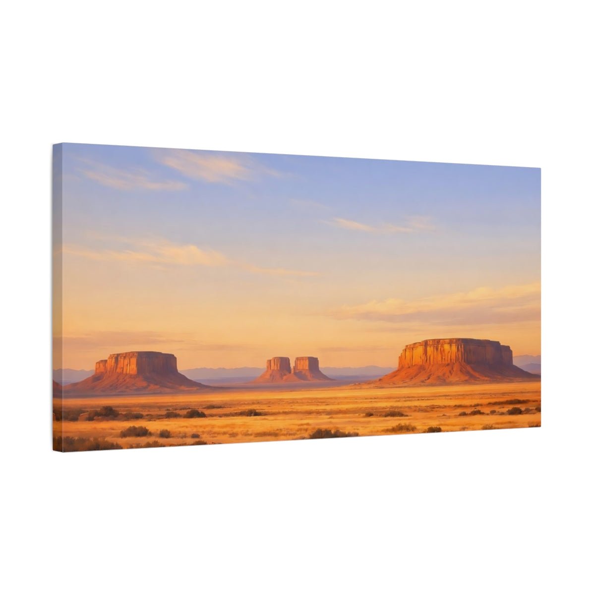 Nature Desert Mesas Orange And Blue - Canvas Wall Art Print - YesArtYes