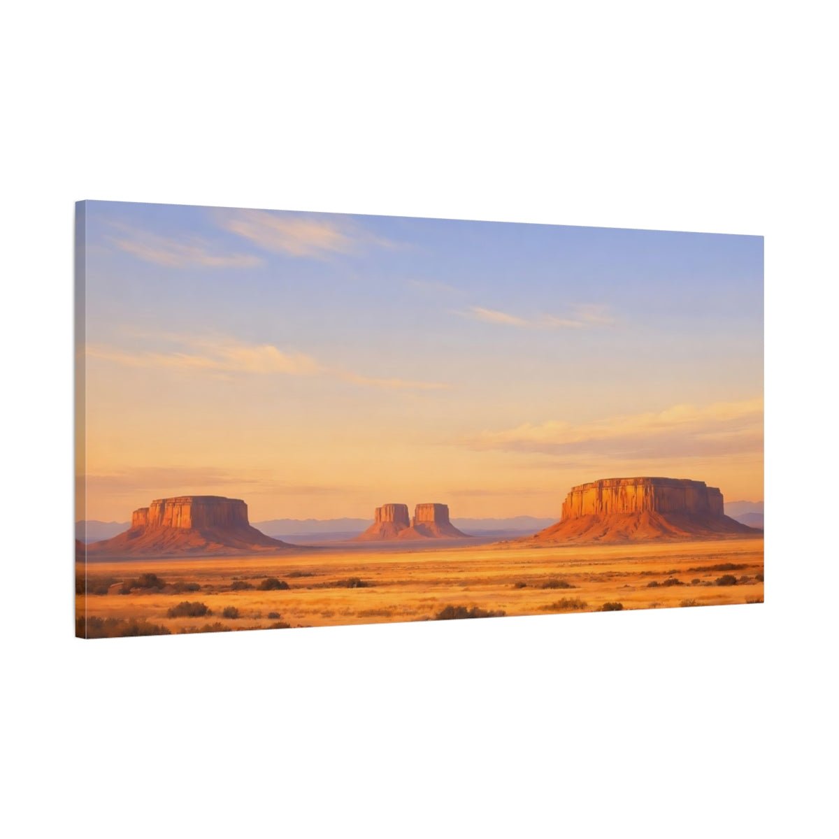 Nature Desert Mesas Orange And Blue - Canvas Wall Art Print - YesArtYes