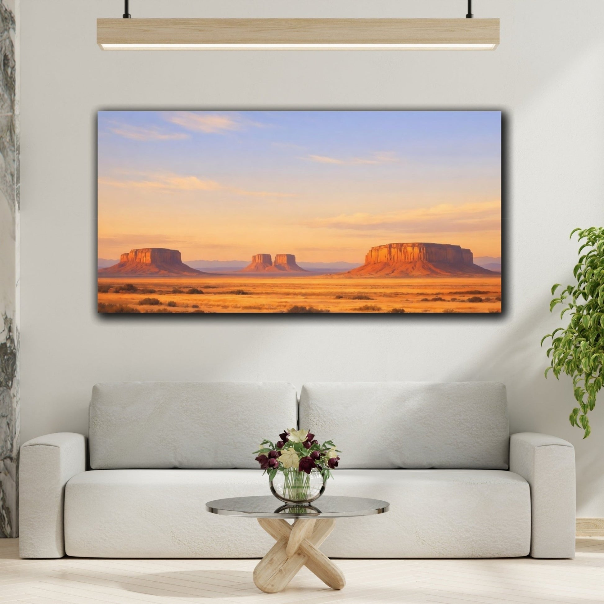 Nature Desert Mesas Orange And Blue - Canvas Wall Art Print - YesArtYes