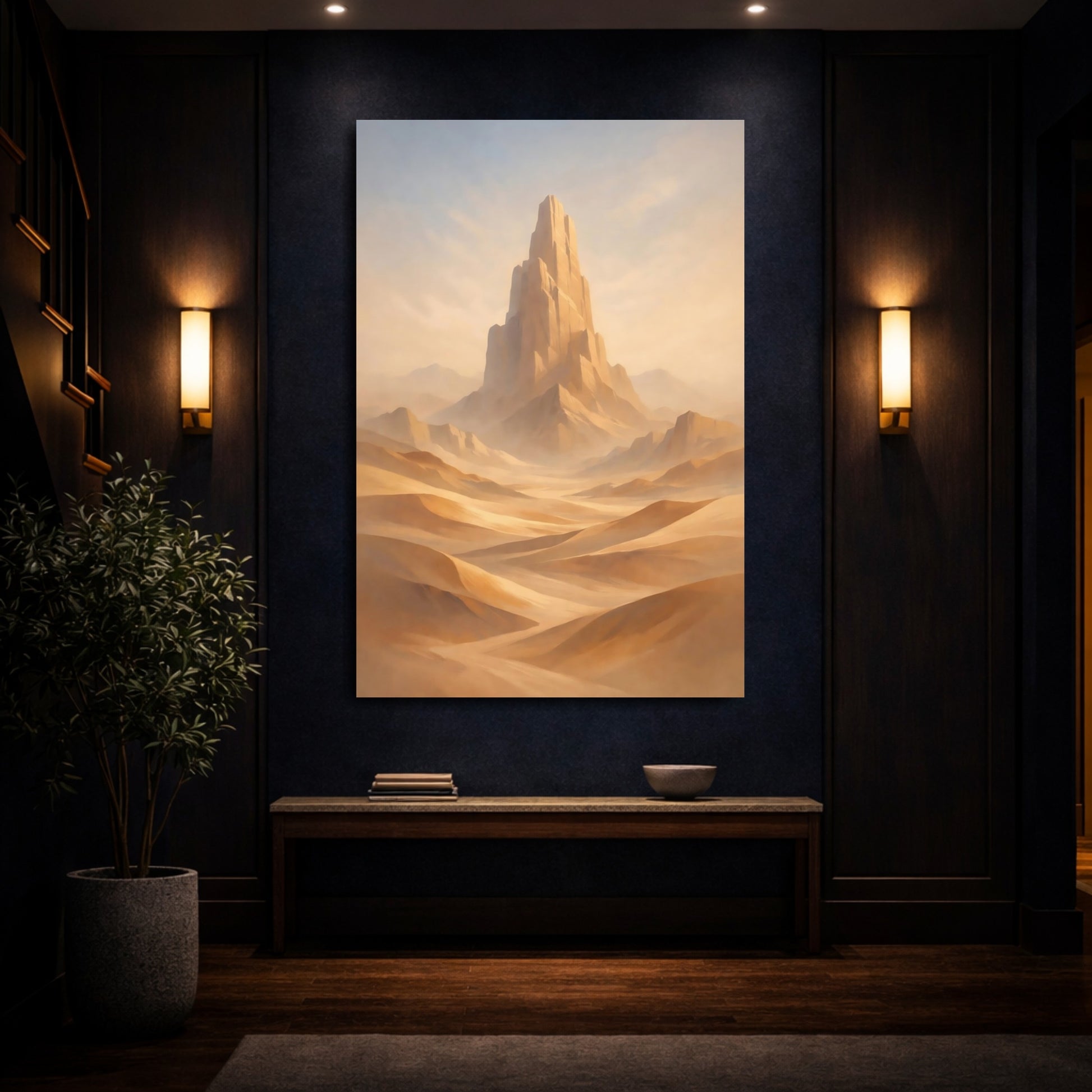 Mockup 3. Nature Desert Mountain Desert Landscape shown as stretched canvas wall art