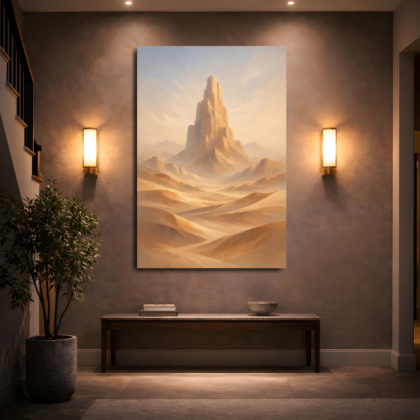 Mockup 4. Nature Desert Mountain Desert Landscape shown as stretched canvas wall art