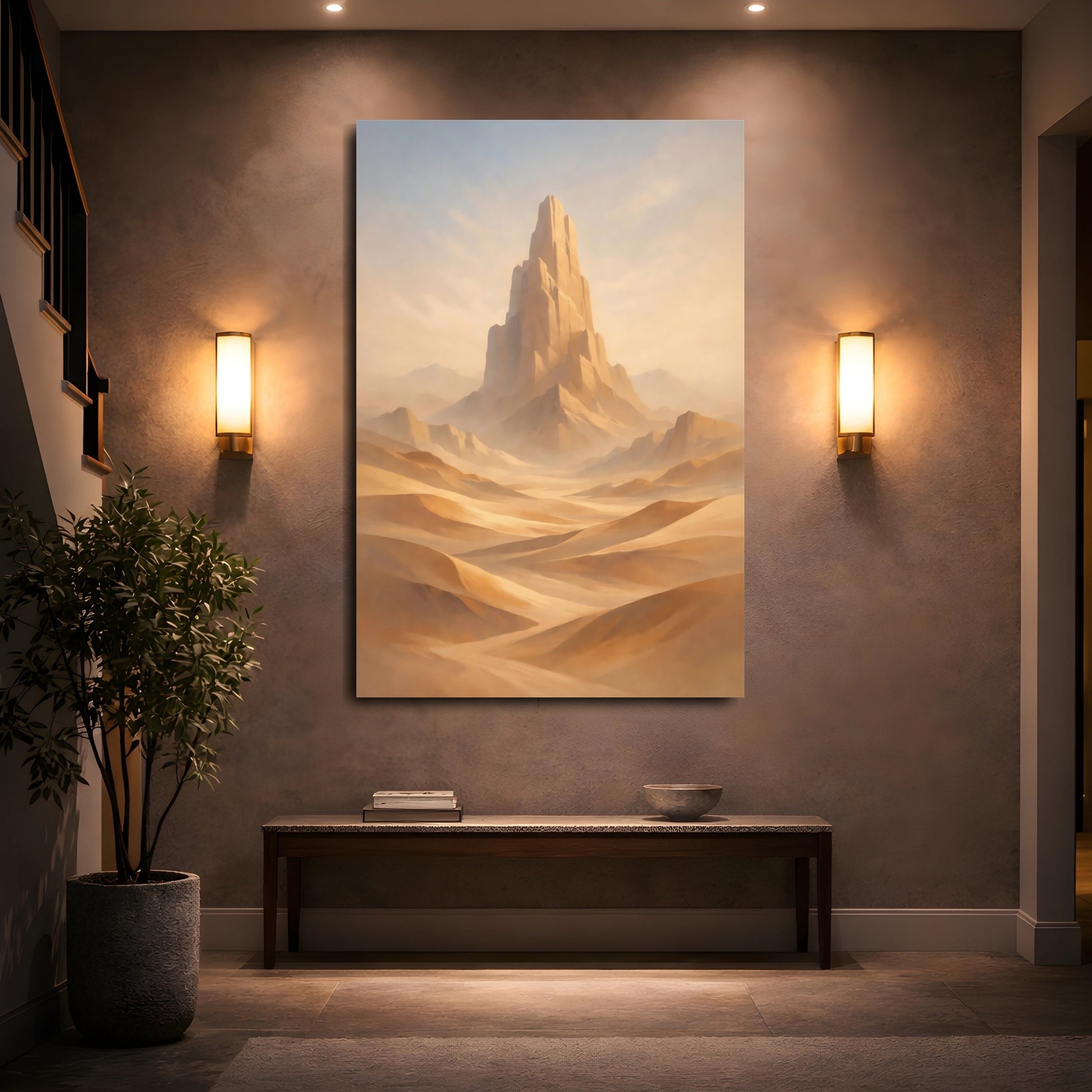 Mockup 4. Nature Desert Mountain Desert Landscape shown as stretched canvas wall art
