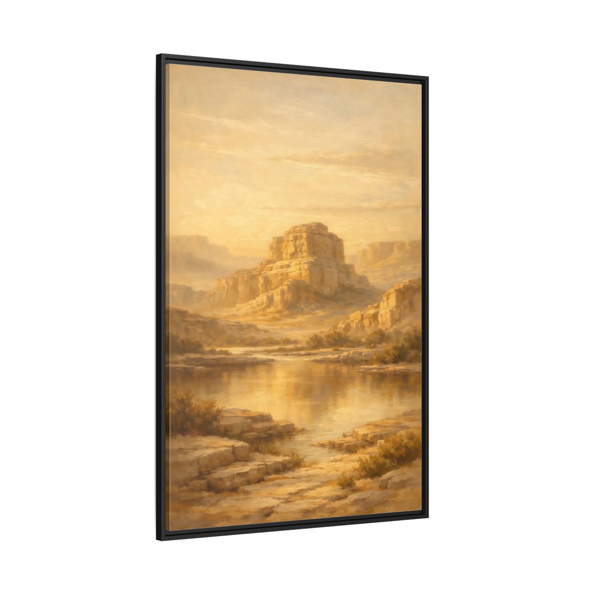 Main Mockup. Nature Desert Mountain Golden Desert shown as stretched canvas wall art