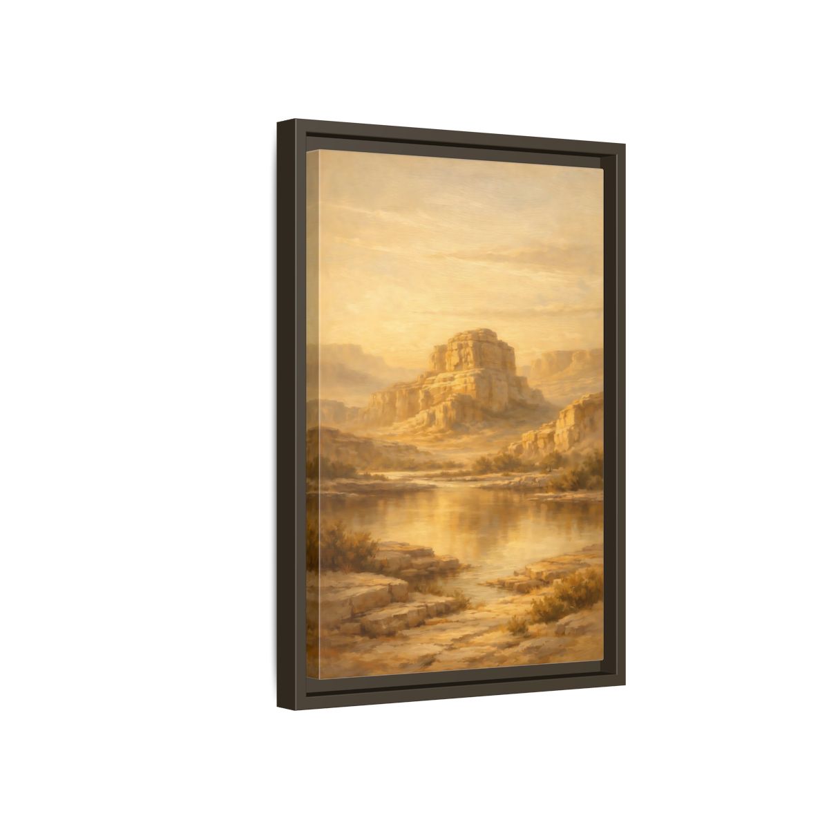 Side Mockup 5. Nature Desert Mountain Golden Desert shown as stretched canvas wall art