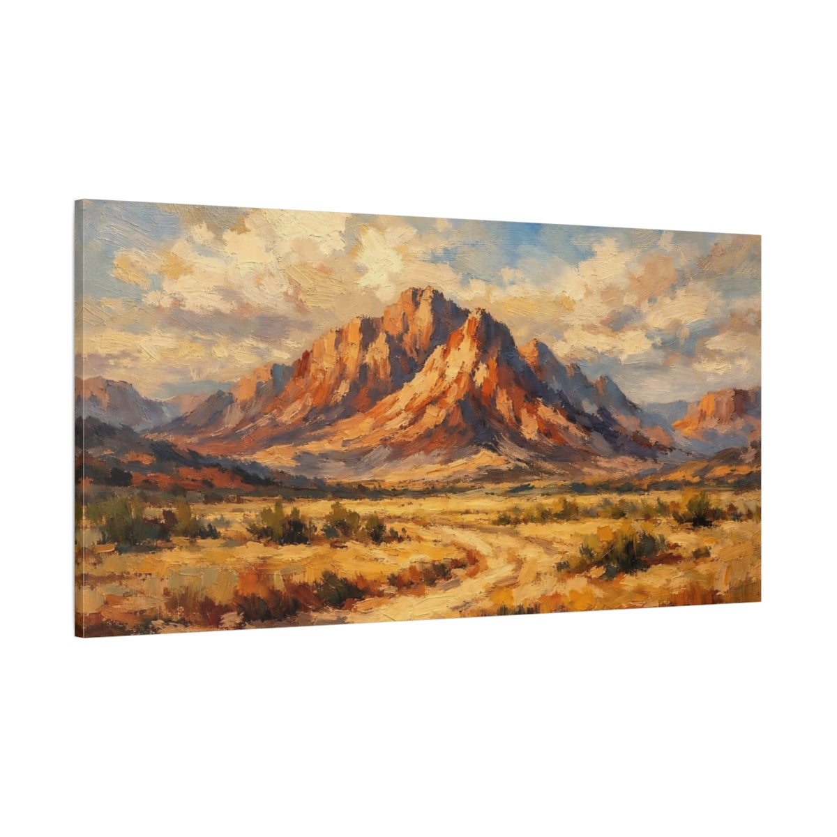 Main Mockup. Nature Desert Mountain Warm Desert shown as stretched canvas wall art