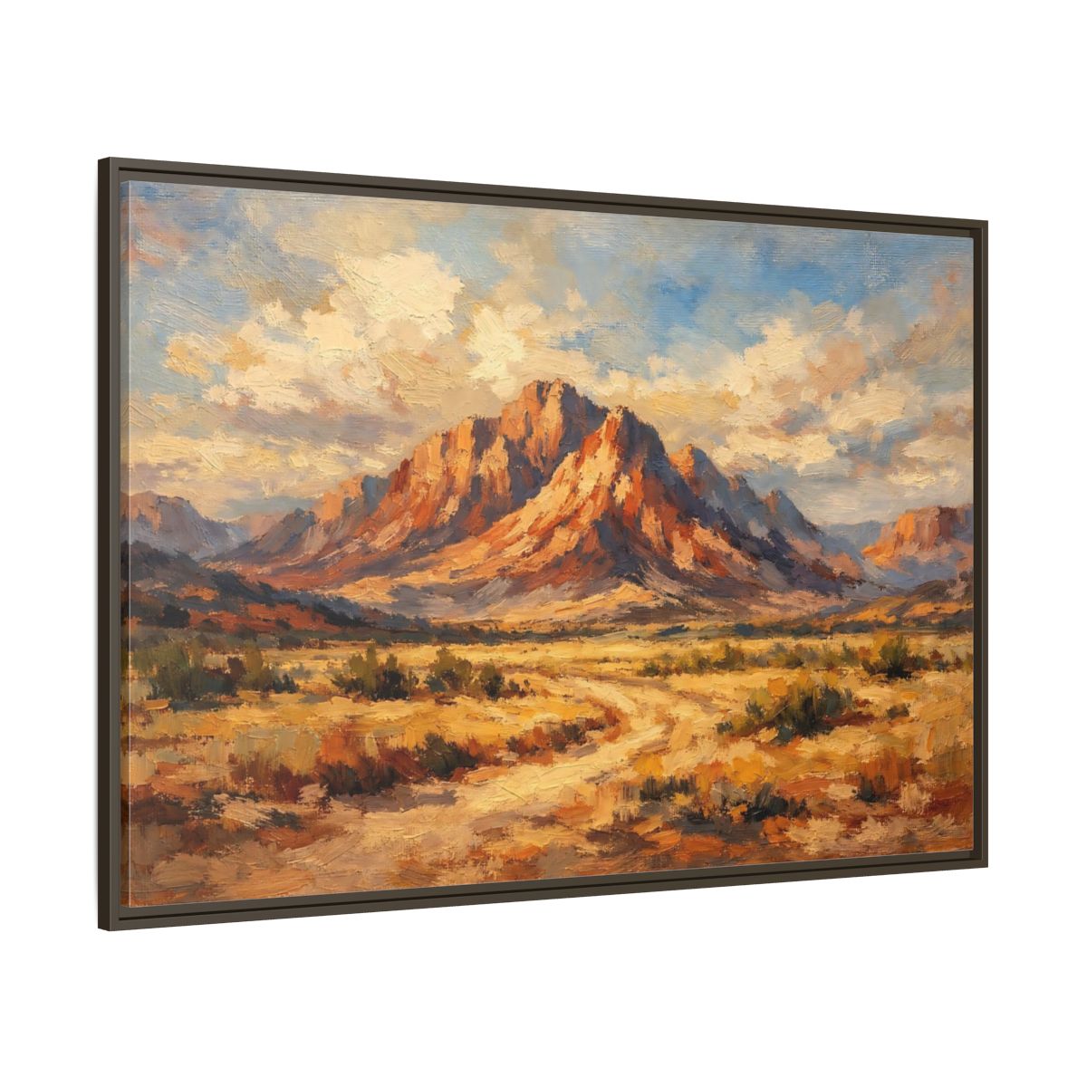 Main Mockup. Nature Desert Mountain Warm Tones Mountain shown as stretched canvas wall art