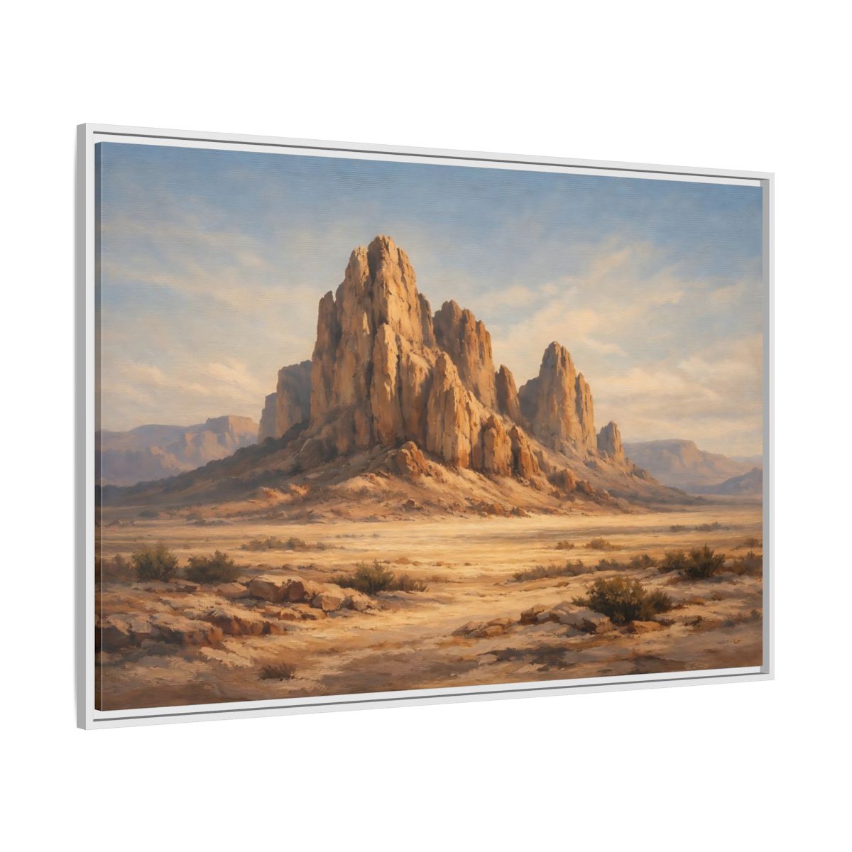 Side Mockup 7. Nature Desert Mountains Desert Mountain shown as stretched canvas wall art