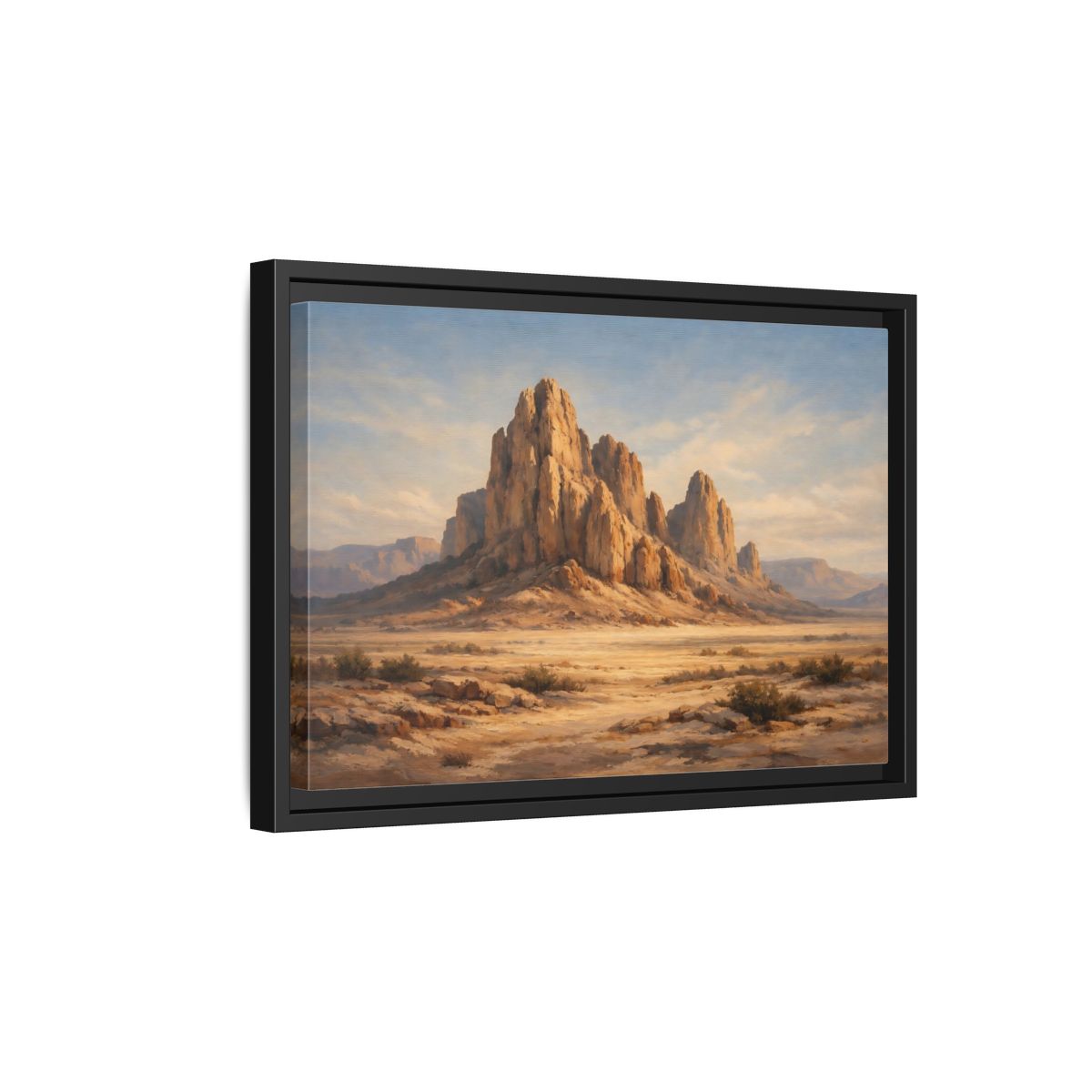 Side Mockup 6. Nature Desert Mountains Desert Mountain shown as stretched canvas wall art