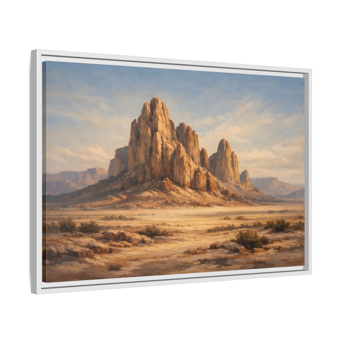Side Mockup 10. Nature Desert Mountains Desert Mountain shown as stretched canvas wall art