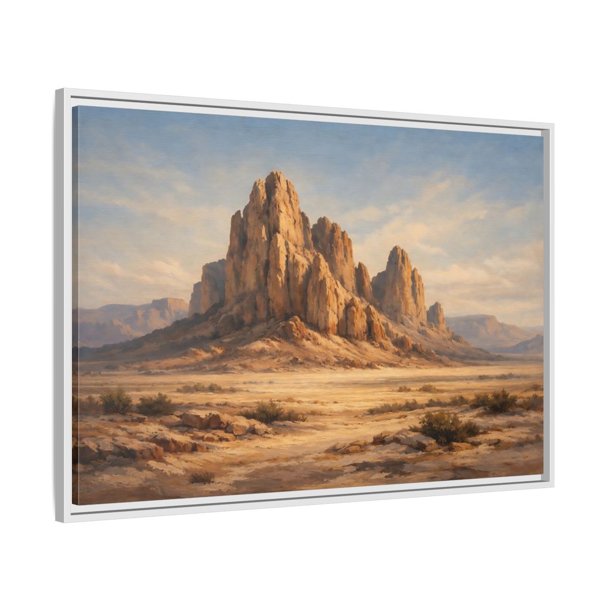 Side Mockup 8. Nature Desert Mountains Desert Mountain shown as stretched canvas wall art