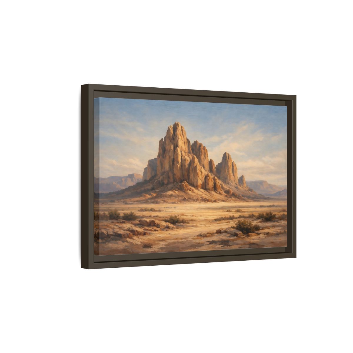 Side Mockup 5. Nature Desert Mountains Desert Mountain shown as stretched canvas wall art