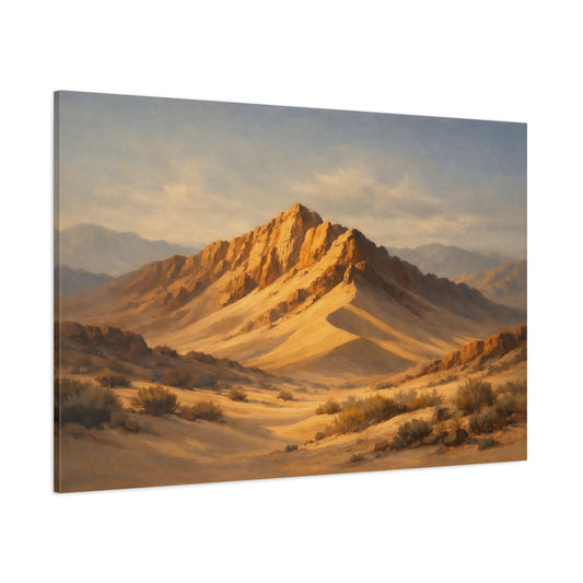 Main Mockup. Nature Desert Mountains Golden Mountains shown as stretched canvas wall art