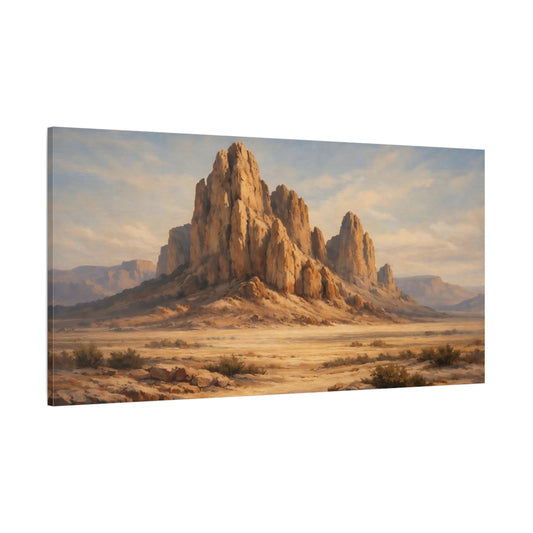Main Mockup. Nature Desert Mountains Sandstone Mountains shown as stretched canvas wall art